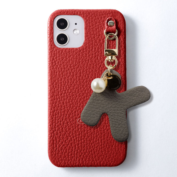 Genuine leather 32 colors Italian shrink leather BIG initial charm back case Galaxy series