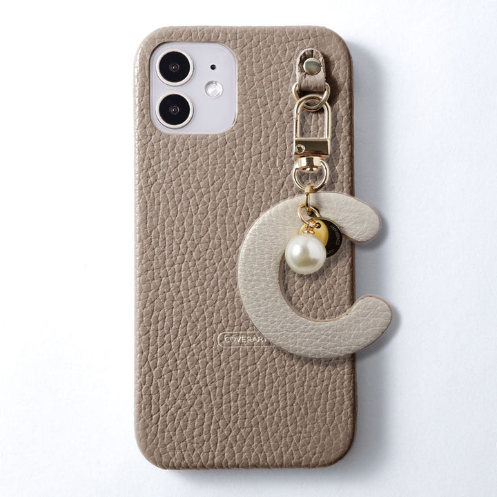 Genuine leather 32 colors Italian shrink leather BIG initial charm back case Galaxy series