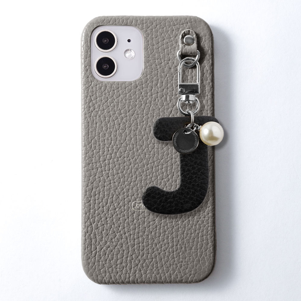 Genuine leather 32 colors Italian shrink leather BIG initial charm back case Galaxy series