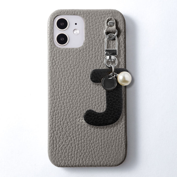 Genuine leather 32 colors Italian shrink leather BIG initial charm back case Galaxy series