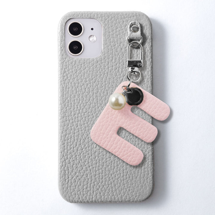 Genuine leather 32 colors Italian shrink leather BIG initial charm back case Galaxy series