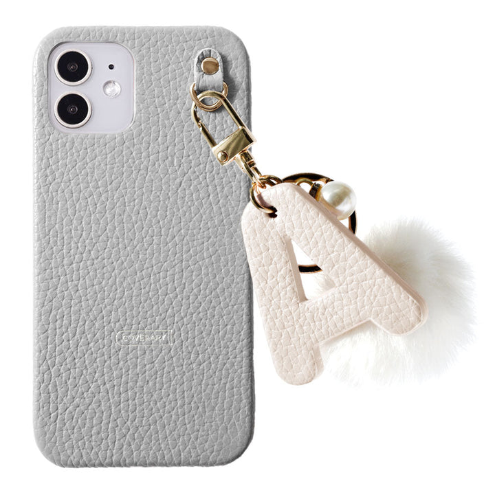 Cuir véritable 32 couleurs cuir italien grainé GRAND initial & charme en fourrure coque arrière série Xperia