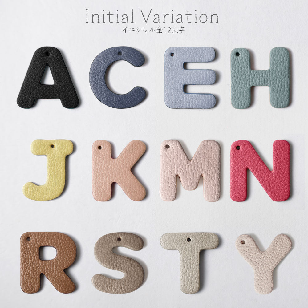 Genuine leather 32 colors Italian shrink leather BIG initials & fur charm back case AQUOS series