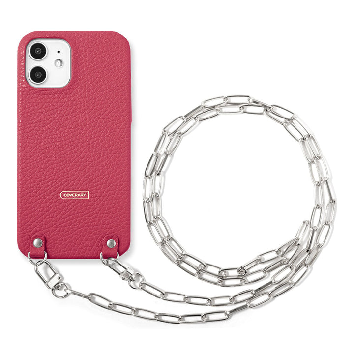 Genuine leather 32 colors Italian shrink leather with clip chain back case Galaxy series