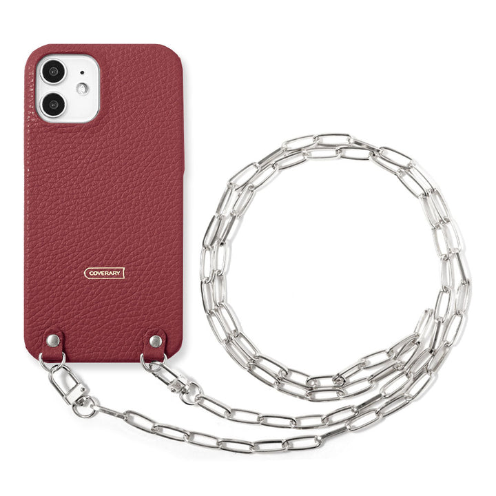 Genuine leather 32 colors Italian shrink leather with clip chain back case Galaxy series