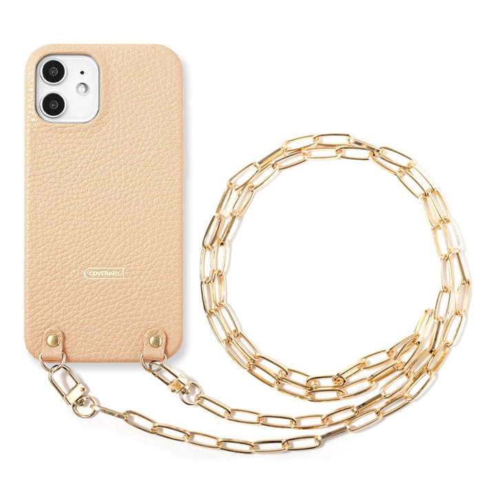 本革 32色 イタリアンシュリンクレザー クリップチェーン付き 背面ケース iPhoneシリーズ