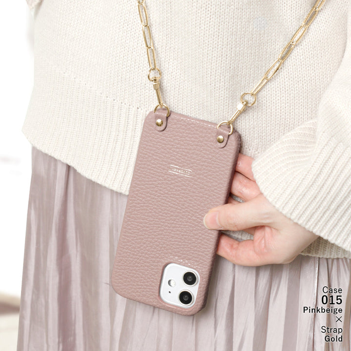 Genuine leather 32 colors Italian shrink leather with clip chain back case Galaxy series