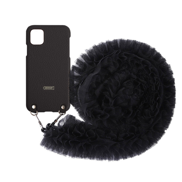 Genuine leather 32 colors Italian shrink leather with tulle shoulder strap back case Google Pixel series