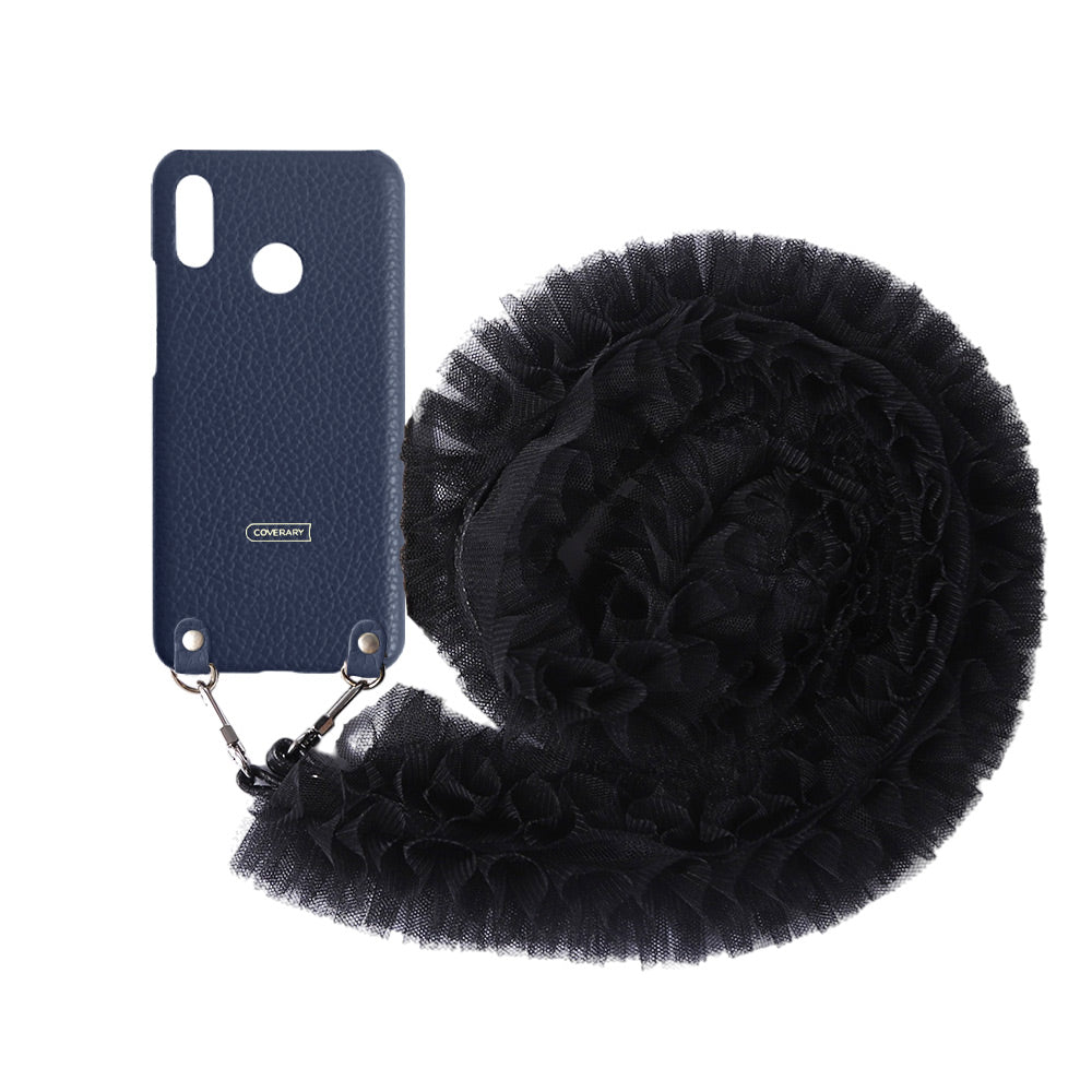 Genuine leather 32 colors Italian shrink leather with tulle shoulder strap back case Google Pixel series