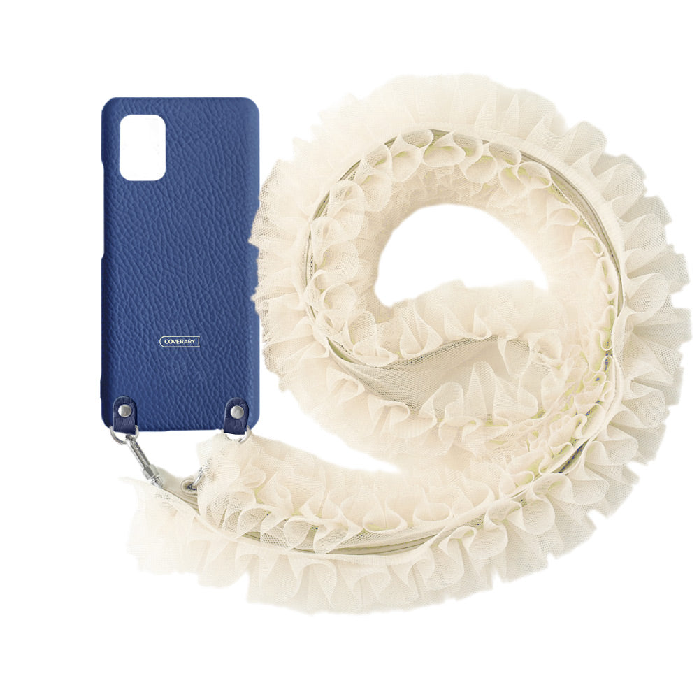 Genuine leather 32 colors Italian shrink leather with tulle shoulder strap back case AQUOS series