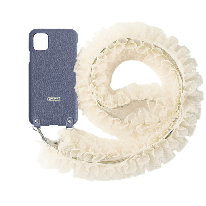 Genuine leather 32 colors Italian shrink leather with tulle shoulder strap back case Google Pixel series