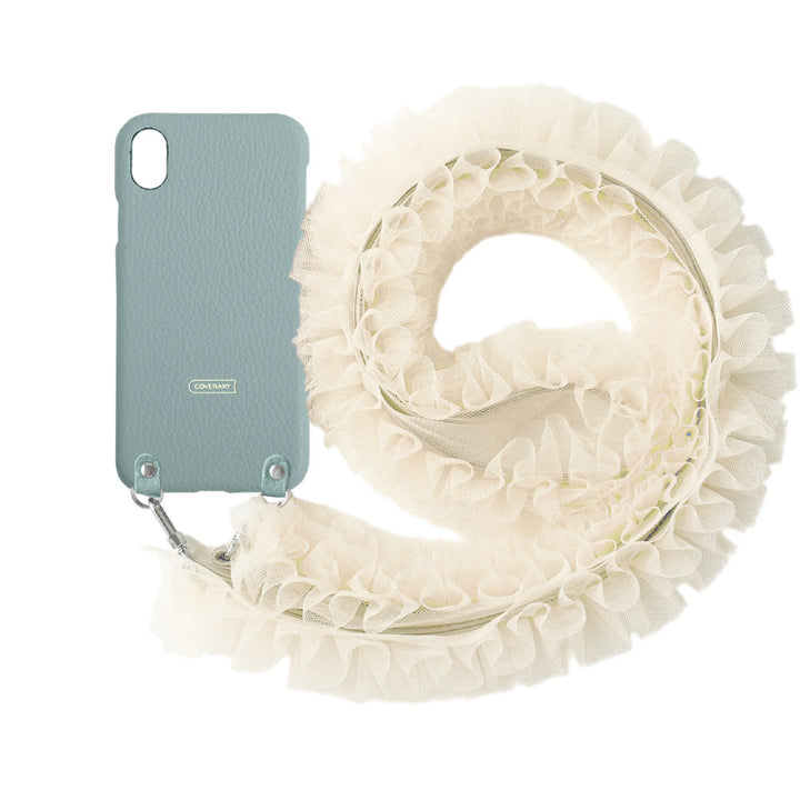 Genuine leather 32 colors Italian shrink leather with tulle shoulder strap back case Google Pixel series