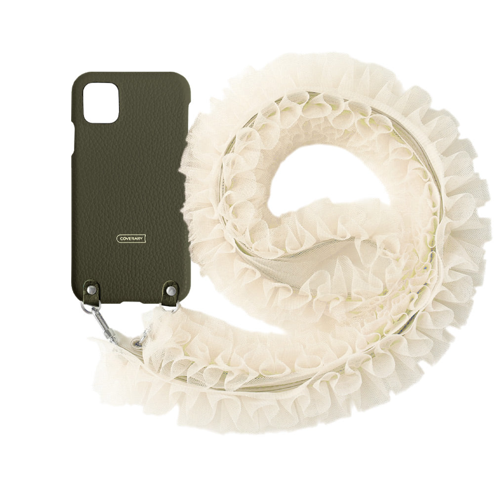 Genuine leather 32 colors Italian shrink leather with tulle shoulder strap back case Google Pixel series