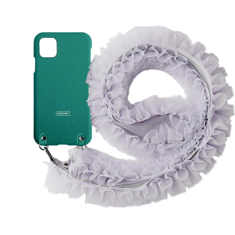 本革 32色 イタリアンシュリンクレザー チュールショルダーストラップ付き 背面ケース iPhoneシリーズ