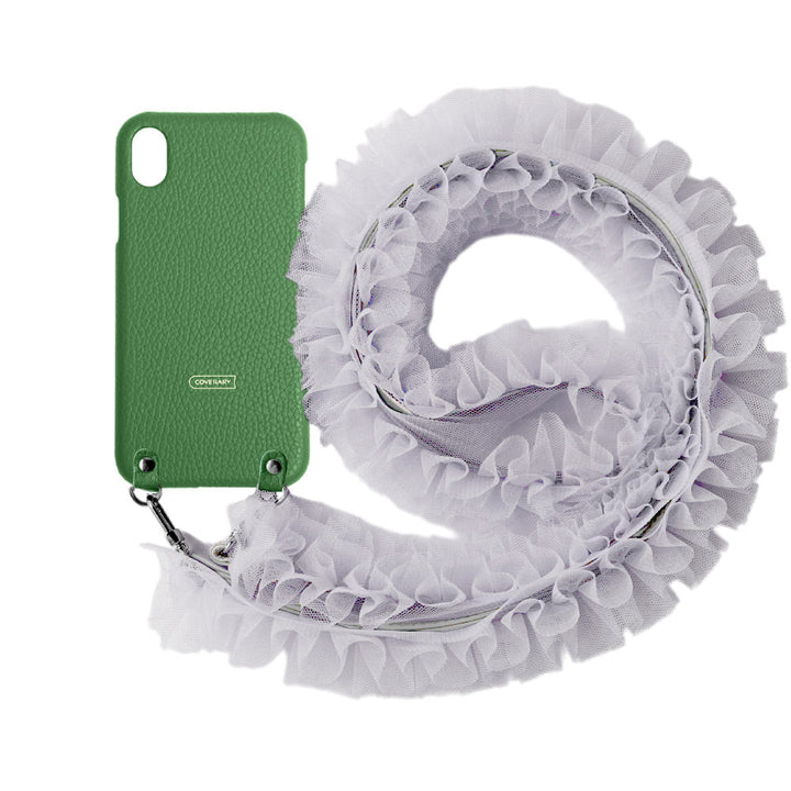 Genuine leather 32 colors Italian shrink leather with tulle shoulder strap back case AQUOS series