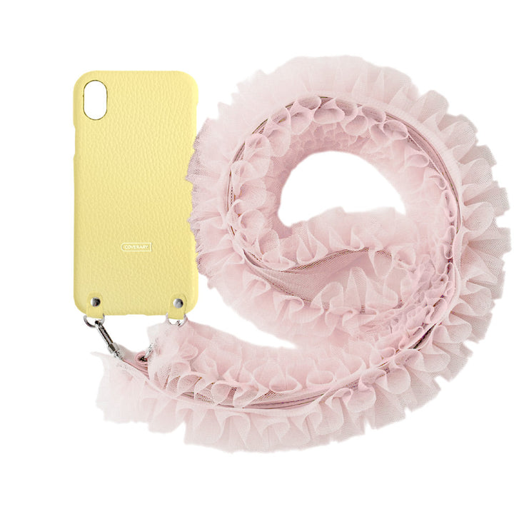 Genuine leather 32 colors Italian shrink leather with tulle shoulder strap back case AQUOS series