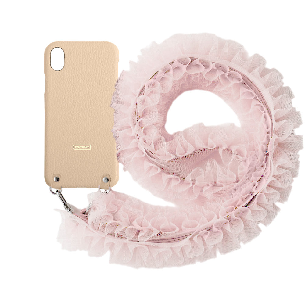 Genuine leather 32 colors Italian shrink leather with tulle shoulder strap back case Google Pixel series