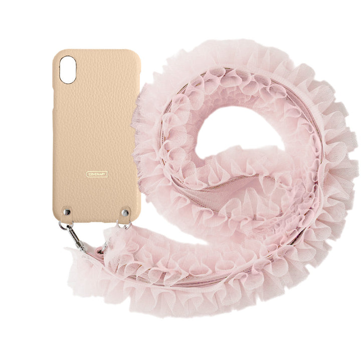 Genuine leather 32 colors Italian shrink leather with tulle shoulder strap back case Google Pixel series