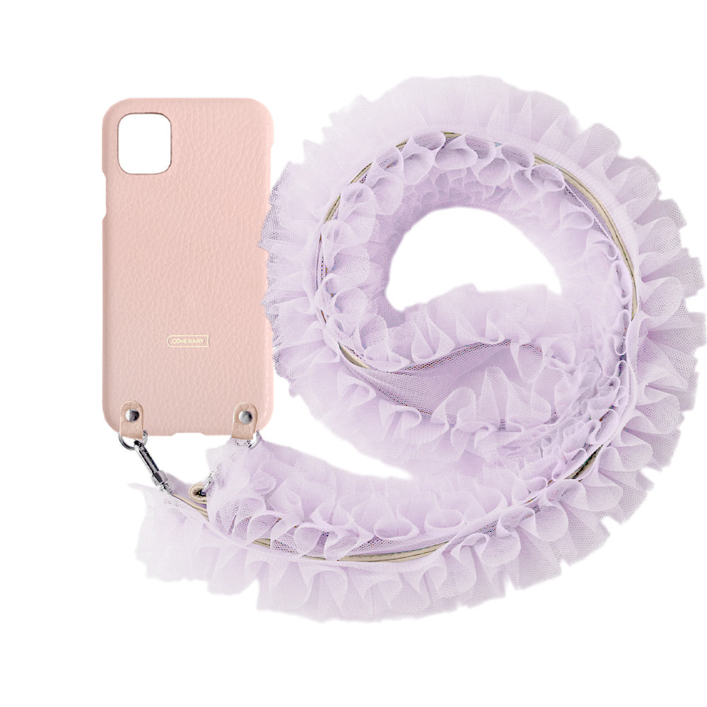 Genuine leather 32 colors Italian shrink leather with tulle shoulder strap back case AQUOS series