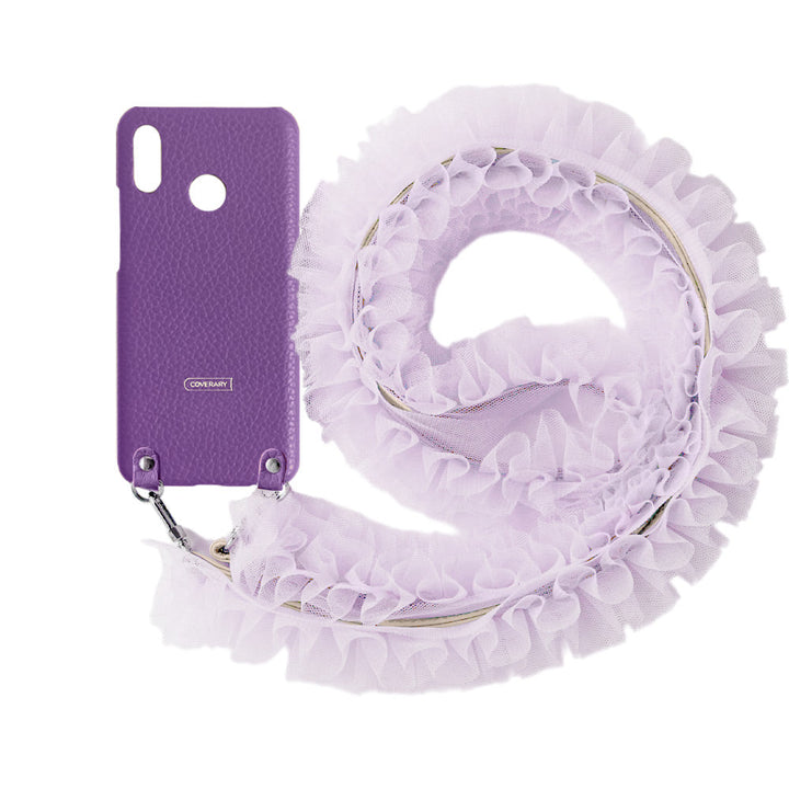 Genuine leather 32 colors Italian shrink leather with tulle shoulder strap back case Google Pixel series