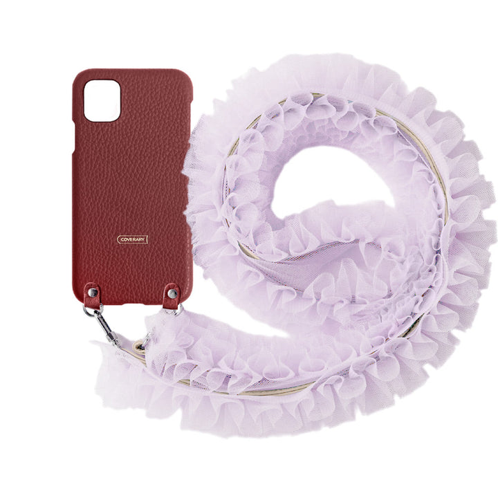 Genuine leather 32 colors Italian shrink leather with tulle shoulder strap back case AQUOS series