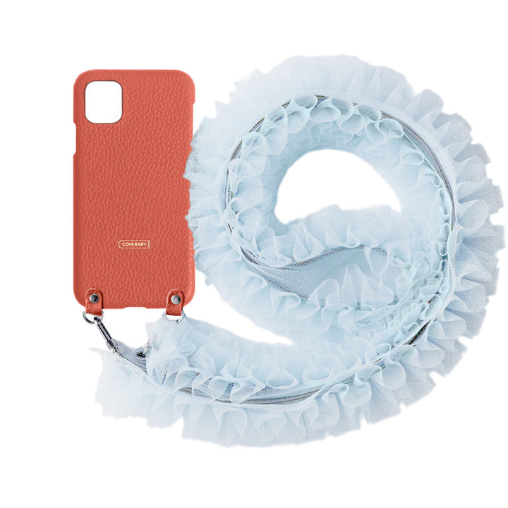 Genuine leather 32 colors Italian shrink leather with tulle shoulder strap back case AQUOS series