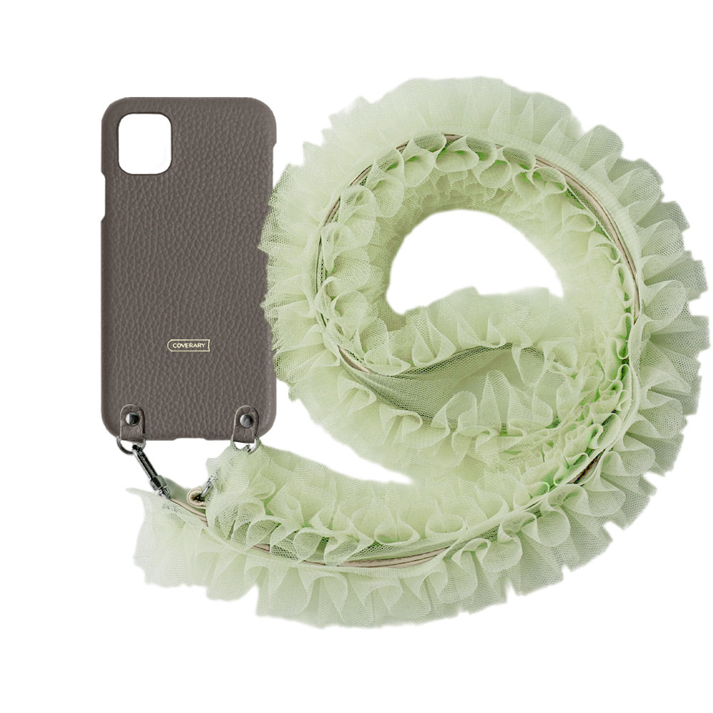 本革 32色 イタリアンシュリンクレザー チュールショルダーストラップ付き 背面ケース iPhoneシリーズ