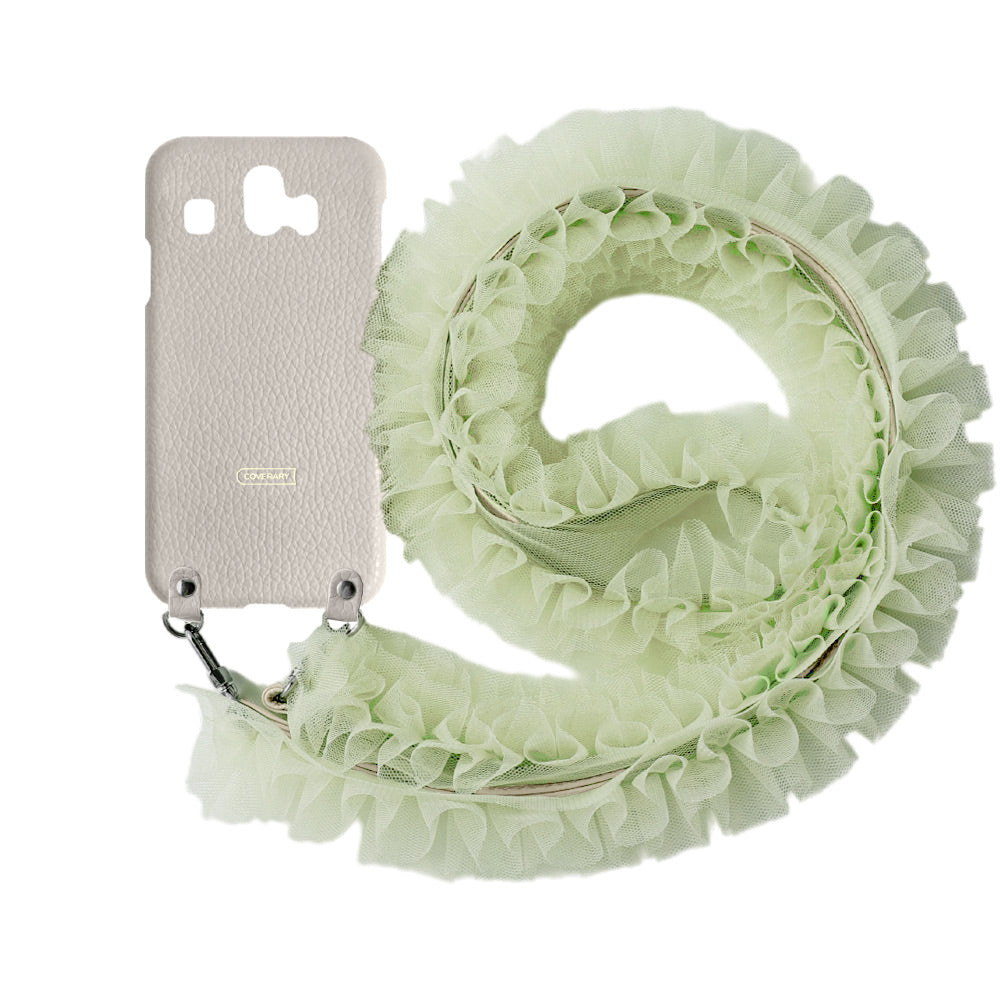 Genuine leather 32 colors Italian shrink leather with tulle shoulder strap back case Google Pixel series