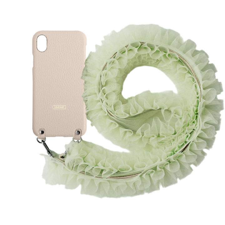 Genuine leather 32 colors Italian shrink leather with tulle shoulder strap back case AQUOS series