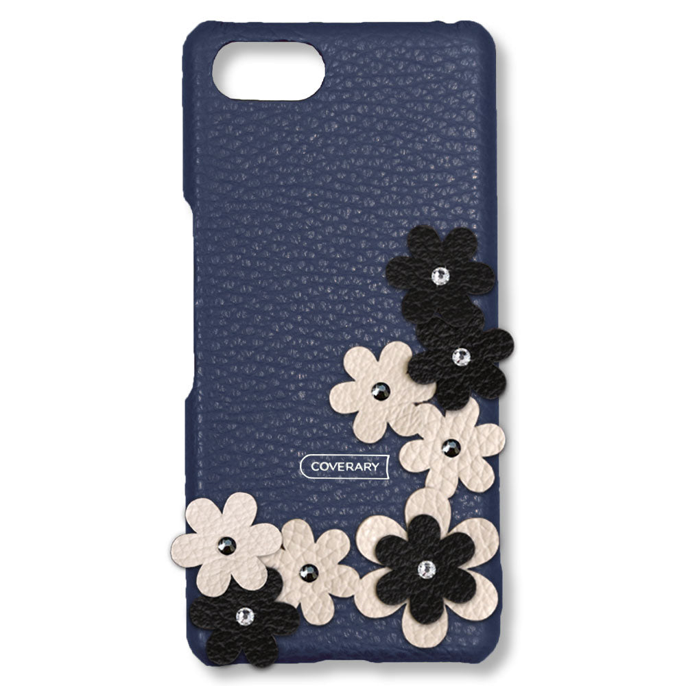 Cuir véritable 32 couleurs cuir italien grainé décoration florale coque arrière pétales série Xperia