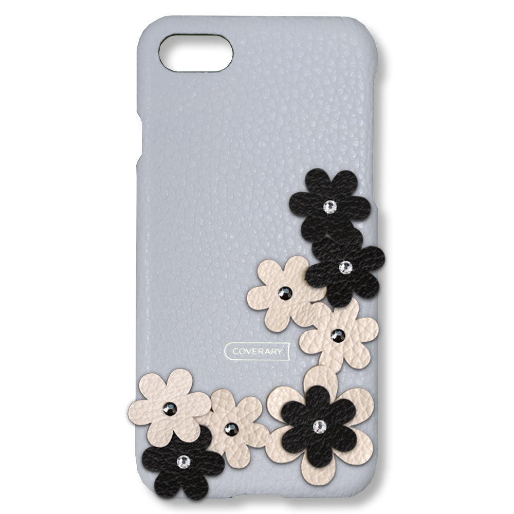 Cuir véritable 32 couleurs cuir italien grainé décoration florale coque arrière pétales série Xperia