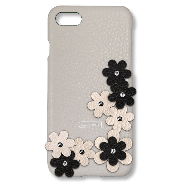 Cuir véritable 32 couleurs cuir italien grainé décoration florale coque arrière pétales série Xperia