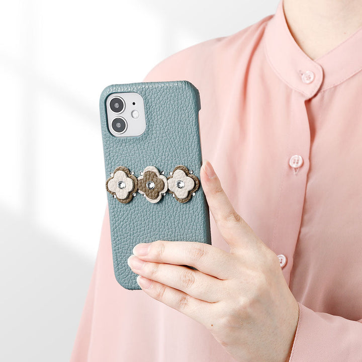 Genuine Leather 32 Colors Italian Shrink Leather Flora Motif Back Case Google Pixel Series