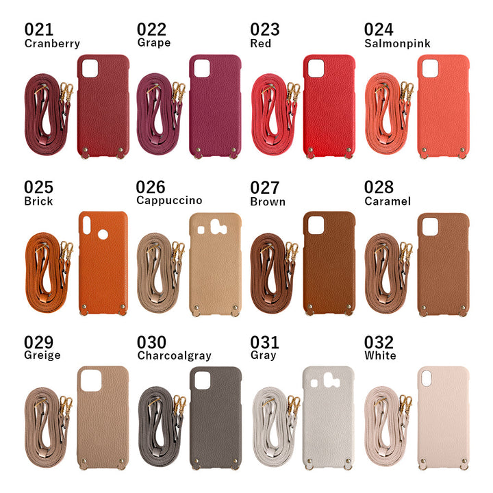 Genuine leather 32 colors Italian shrink leather card case with stainless mirror & shoulder strap back case for Google Pixel series