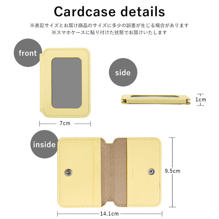 Genuine leather 32 colors Italian shrink leather card case with stainless mirror & shoulder strap back case Galaxy series