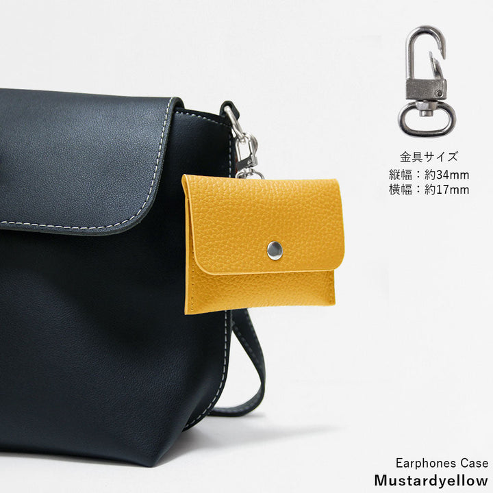 Ensemble de 3 pièces en cuir véritable italien à grain rétréci A avec étui pour écouteurs et sangle d&