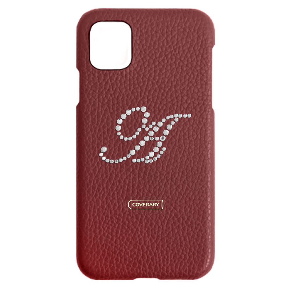 Genuine leather 32 colors Italian shrink leather initial decoration back case AQUOS series