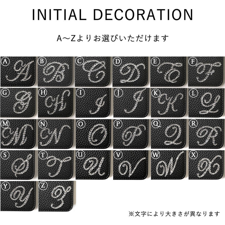 Genuine leather 32 colors Italian shrink leather initial decoration back case AQUOS series