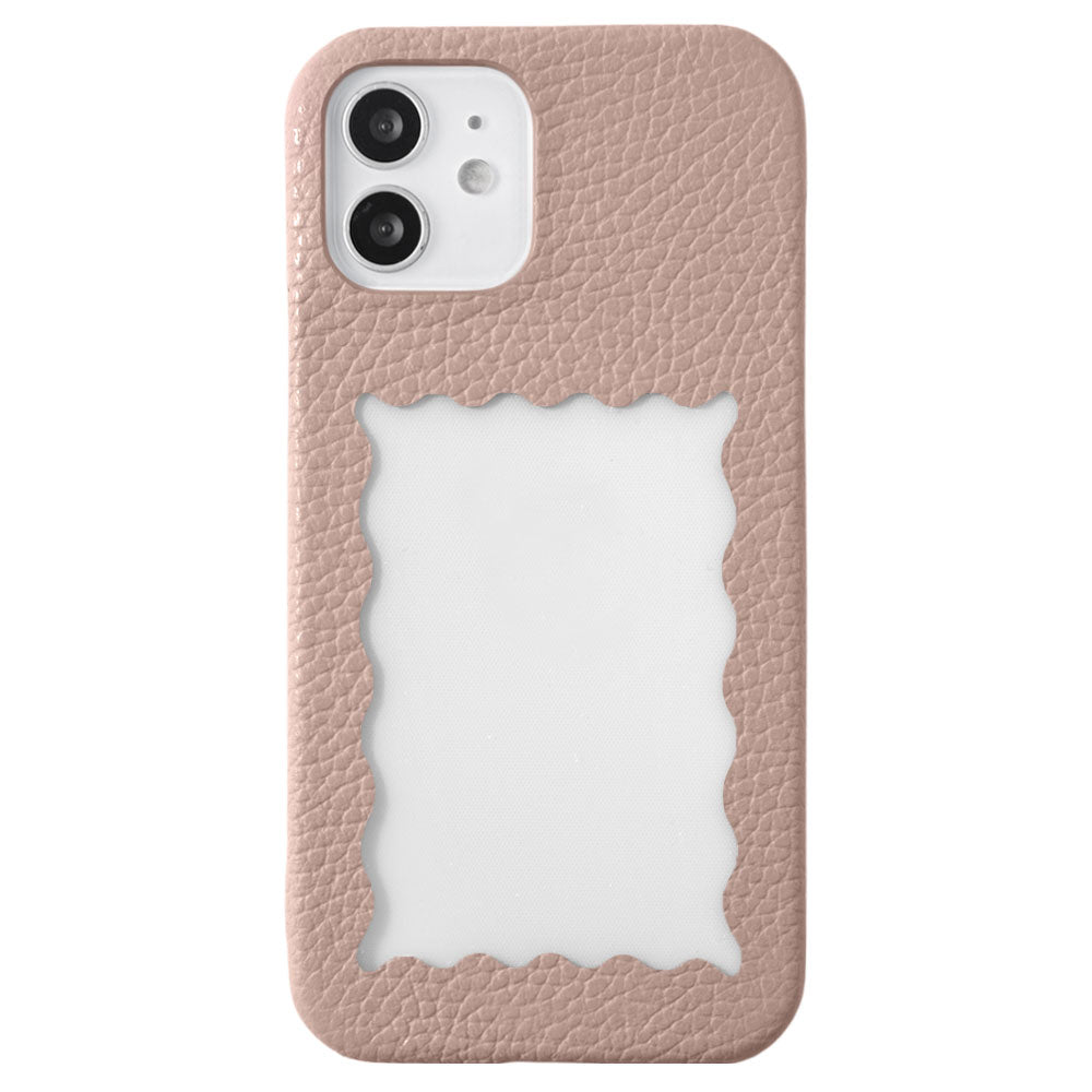 本革 32色 イタリアンシュリンクレザー フレーム付き 背面ケース iPhoneシリーズ