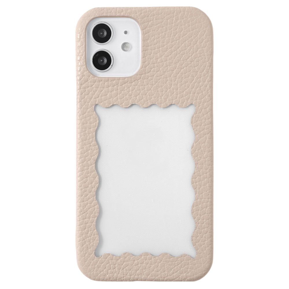 本革 32色 イタリアンシュリンクレザー フレーム付き 背面ケース iPhoneシリーズ