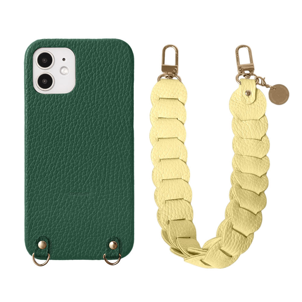 本革 32色 イタリアンシュリンクレザー リンケージ 大 ハンドストラップ付き 背面ケース AQUOSシリーズ