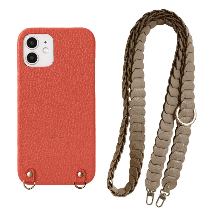 本革 32色 イタリアンシュリンクレザー リンケージ 大 ショルダーストラップ付き 背面ケース Xperiaシリーズ