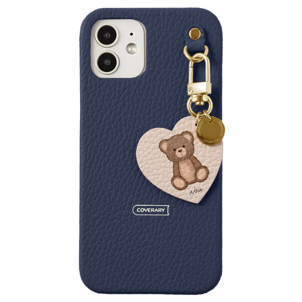 Genuine leather 32 colors Italian shrink leather printed name motif animal pattern charm back case Xperia series