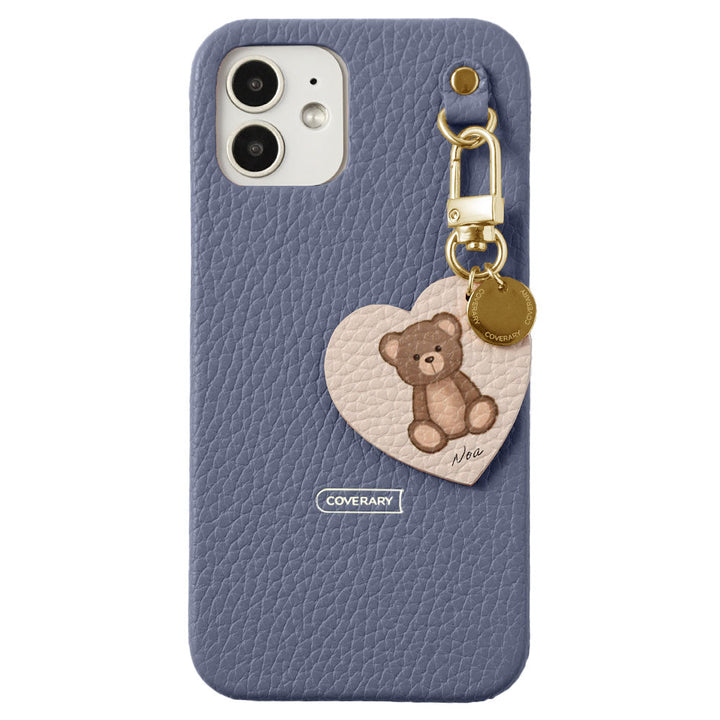 Genuine leather 32 colors Italian shrink leather printed name motif animal pattern charm back case Xperia series