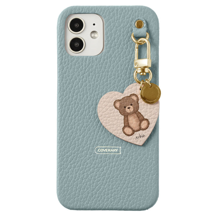 Genuine leather 32 colors Italian shrink leather printed name motif animal pattern charm back case AQUOS series