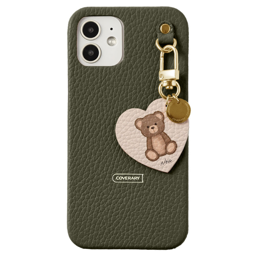 Genuine leather 32 colors Italian shrink leather printed name motif animal pattern charm back case AQUOS series