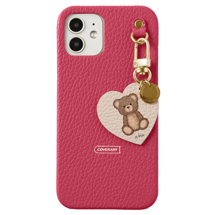Genuine leather 32 colors Italian shrink leather printed name motif animal pattern charm back case Xperia series