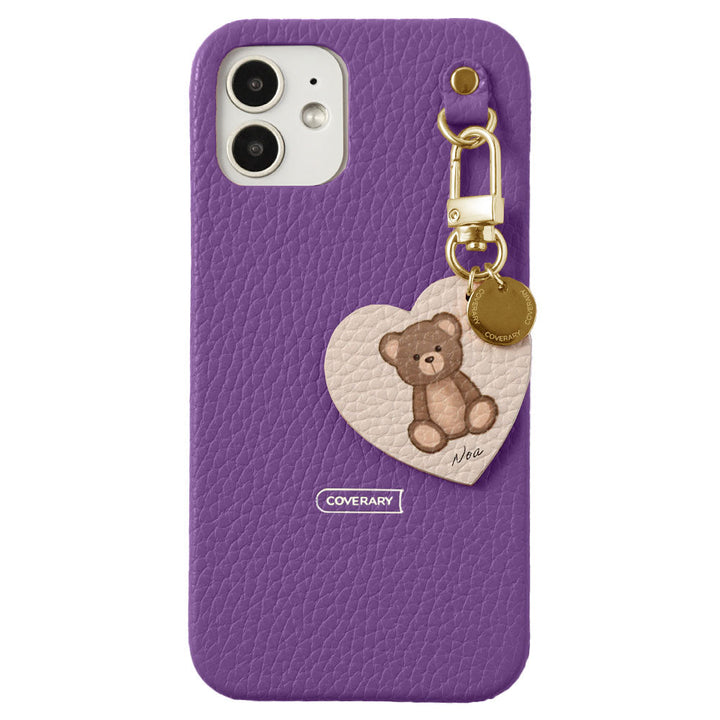 Genuine leather 32 colors Italian shrink leather printed name motif animal pattern charm back case Xperia series