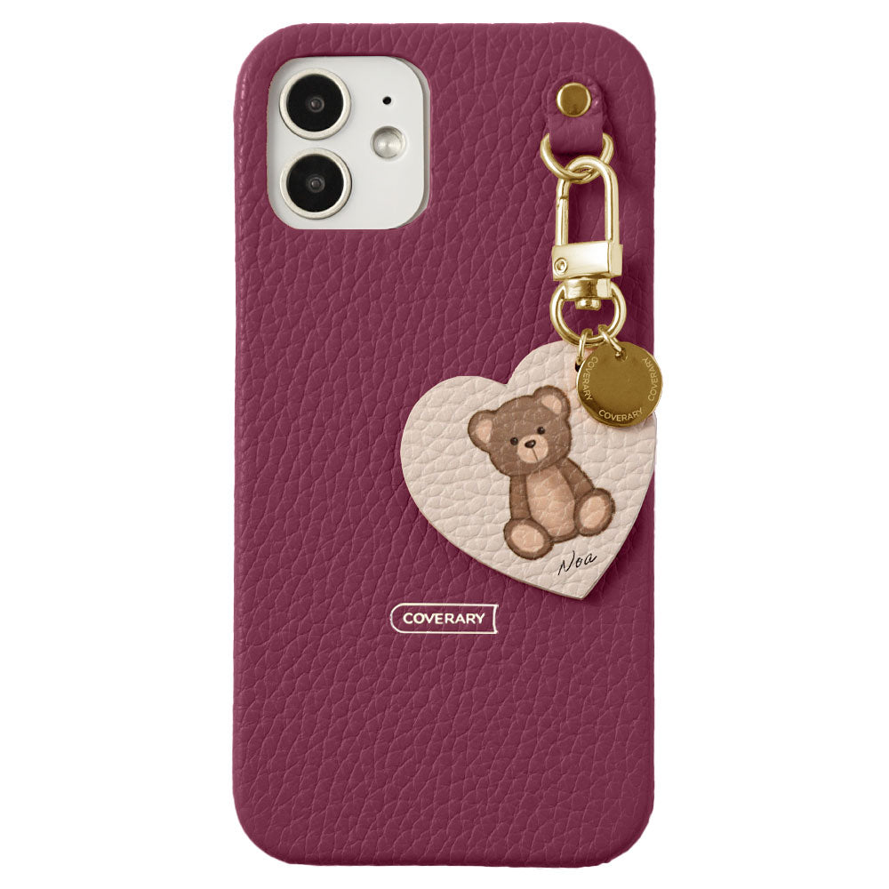 Genuine leather 32 colors Italian shrink leather printed name motif animal pattern charm back case Xperia series