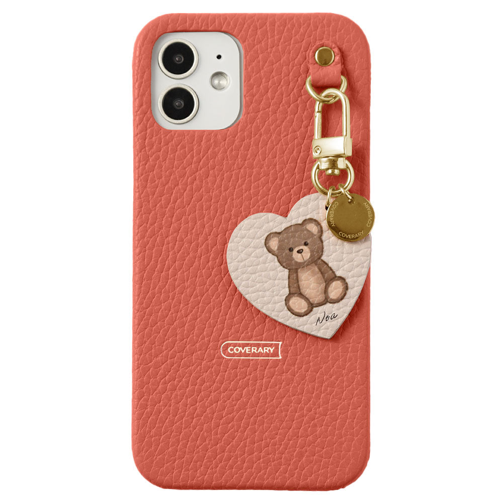 Genuine leather 32 colors Italian shrink leather printed name motif animal pattern charm back case AQUOS series